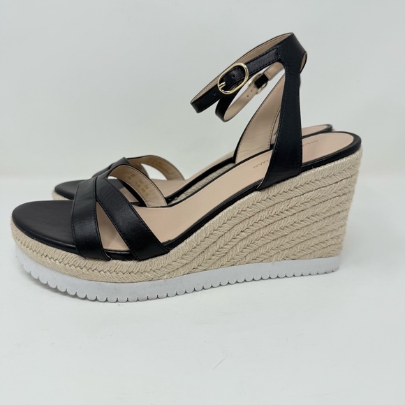 New Stuart Weitzman Catlina Espadrille Wedge Sandal Black Sz 9.5 - Picture 7 of 13